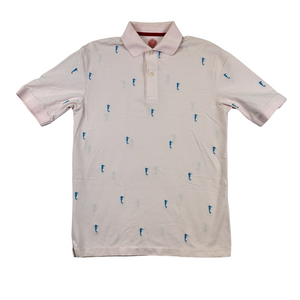 Tre Vero Polo Shirt Mens Small Le Mans Seahorse Embroidered Light Pink Beach